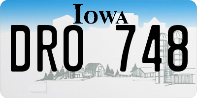 IA license plate DRO748