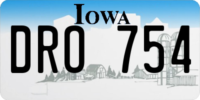 IA license plate DRO754