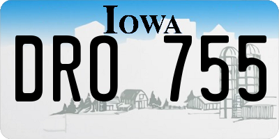 IA license plate DRO755