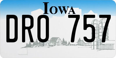IA license plate DRO757