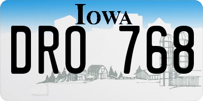 IA license plate DRO768