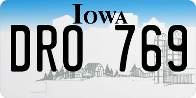 IA license plate DRO769