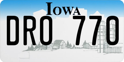IA license plate DRO770