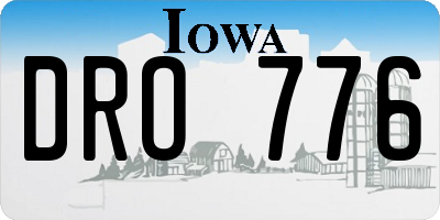 IA license plate DRO776