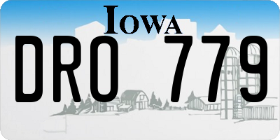 IA license plate DRO779