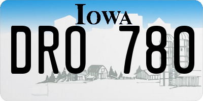 IA license plate DRO780