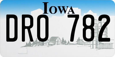 IA license plate DRO782
