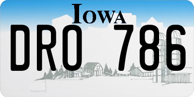 IA license plate DRO786