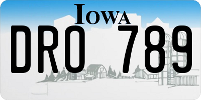 IA license plate DRO789