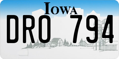 IA license plate DRO794