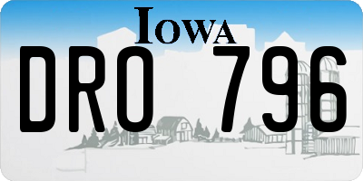 IA license plate DRO796
