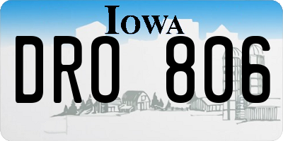 IA license plate DRO806