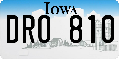 IA license plate DRO810