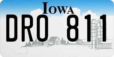 IA license plate DRO811