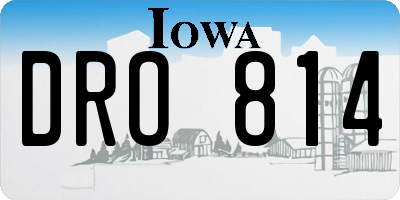 IA license plate DRO814