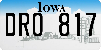 IA license plate DRO817