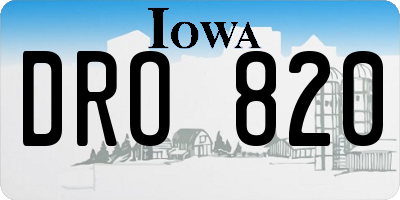 IA license plate DRO820