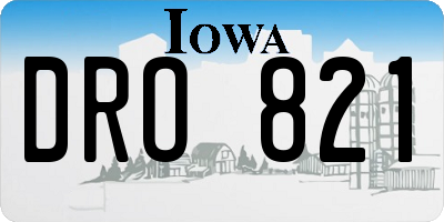 IA license plate DRO821