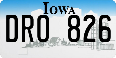 IA license plate DRO826