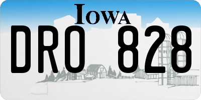 IA license plate DRO828
