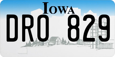 IA license plate DRO829