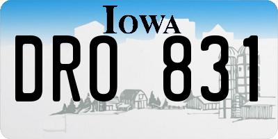 IA license plate DRO831