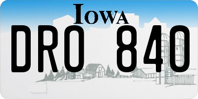 IA license plate DRO840