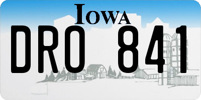 IA license plate DRO841