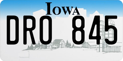 IA license plate DRO845