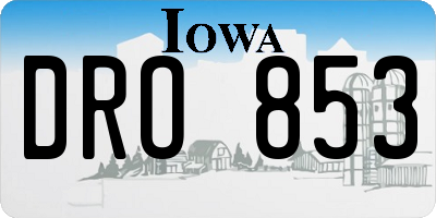 IA license plate DRO853