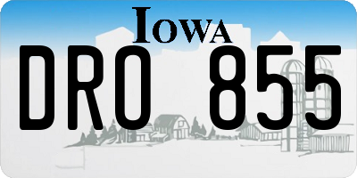 IA license plate DRO855