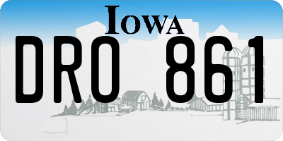 IA license plate DRO861