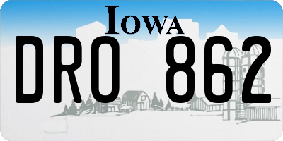 IA license plate DRO862