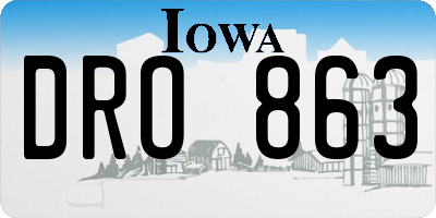 IA license plate DRO863