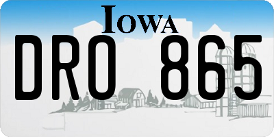 IA license plate DRO865