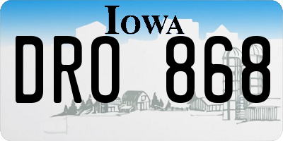 IA license plate DRO868