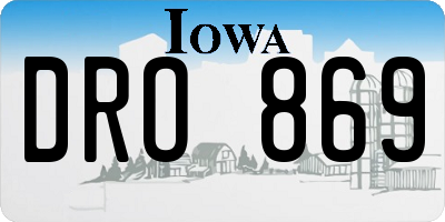 IA license plate DRO869