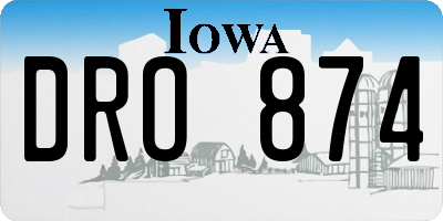 IA license plate DRO874