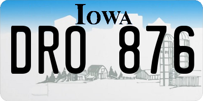 IA license plate DRO876