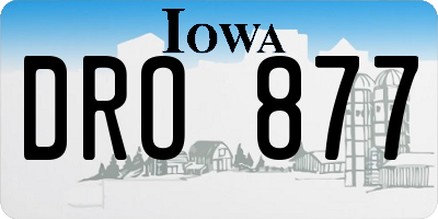 IA license plate DRO877