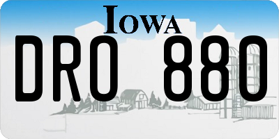 IA license plate DRO880