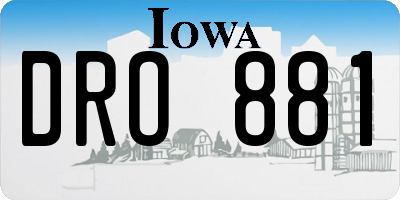 IA license plate DRO881
