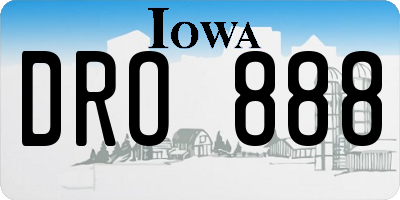 IA license plate DRO888