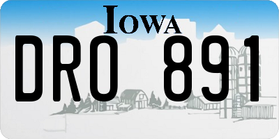 IA license plate DRO891