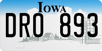 IA license plate DRO893