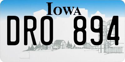 IA license plate DRO894