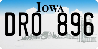 IA license plate DRO896