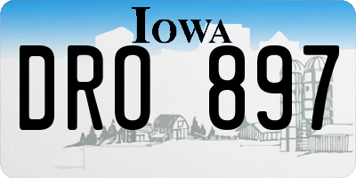 IA license plate DRO897