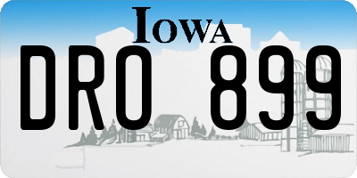 IA license plate DRO899