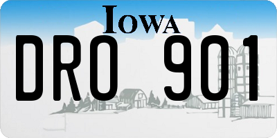 IA license plate DRO901
